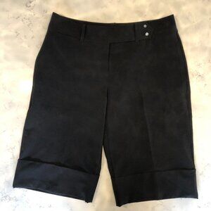 IZOD XFG Stretch Athletic Bermuda Cuffed Golf Shorts Black Size 4